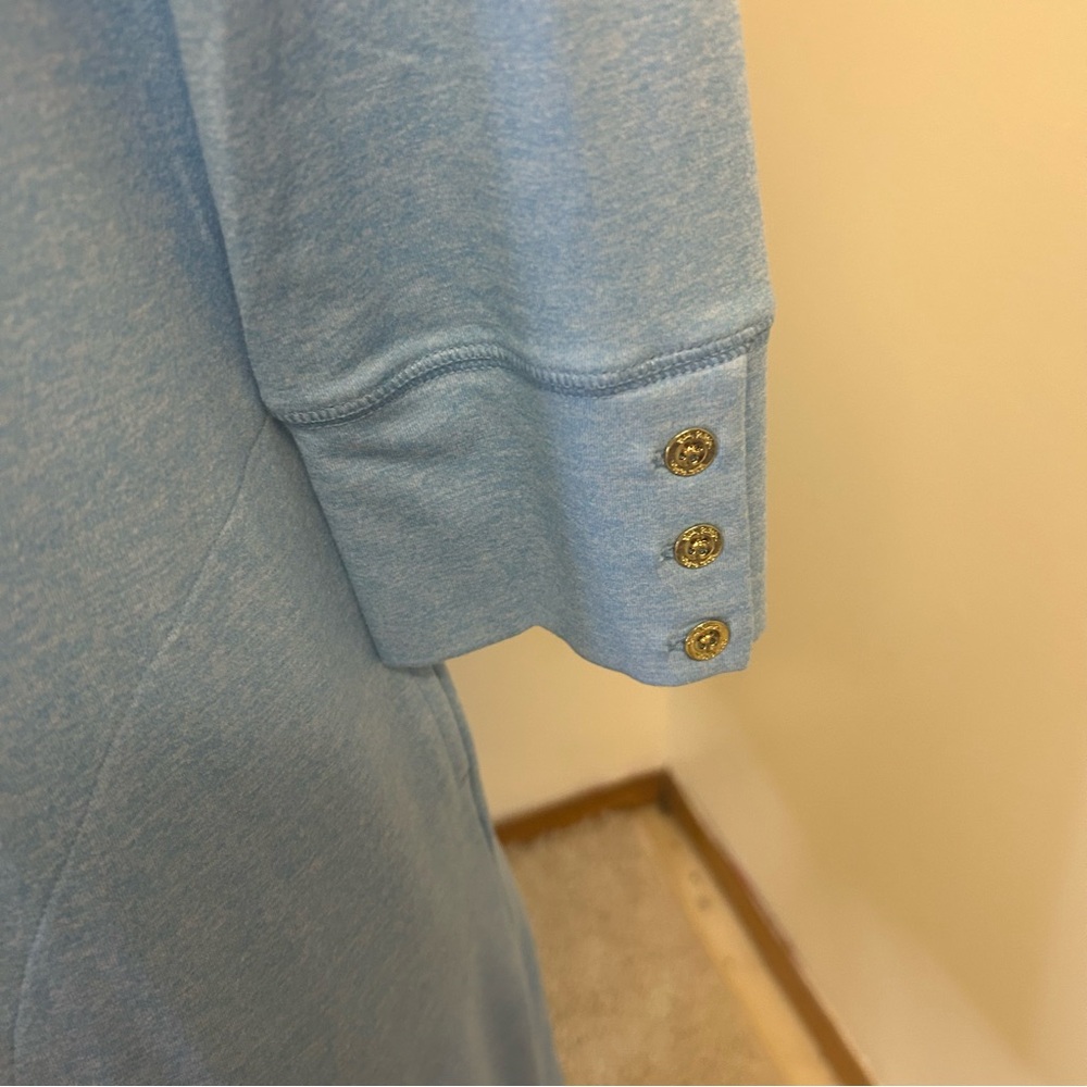 Lilly Pulitzer Solia UPF 50+ Dress Heathered Frenchie Blue Small Pockets EUC - Picture 5 of 12